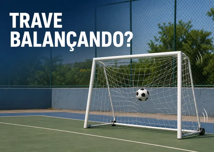 Trave móvel balançando quando a bola bate na rede