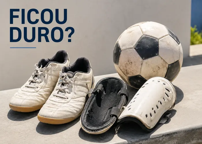 Equipamento esportivo duro depois de lavar e secar no sol