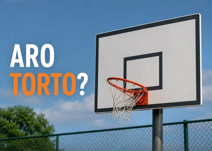 Aro de basquete torto mesmo com a tabela inteira