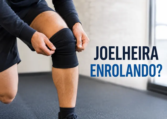 Joelheira esportiva enrolando atrás do joelho durante o treino