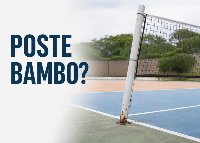 Poste da rede enferrujado na base e ficando bambo