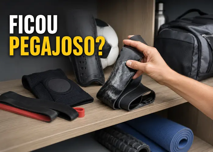 Equipamento esportivo pegajoso depois de ficar guardado
