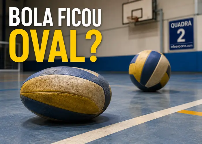 Bola esportiva oval depois de alguns jogos mesmo sem estar furada